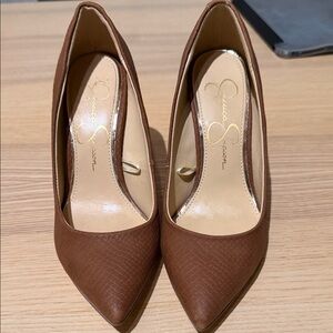 Jessica Simpson Textured Brown Heels